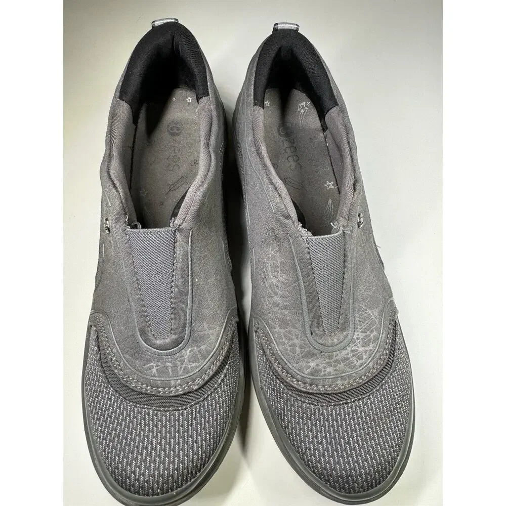 BZEES Derive Wedge Slip On Sneakers Gray Cloud Mesh Top Cloud Technology Sz 7.5